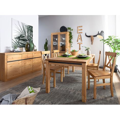 Esszimmer Massivholz Set WILSON-69 in Kiefer massiv eichefarbig (1/5)