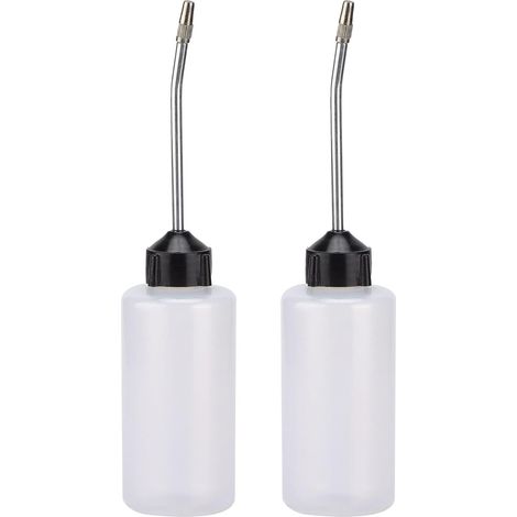 2 Burette à huile, Plastique, 120ml, Bec long métal, Précision, Machine à coudre, Moteur, Vélo (1/5)
