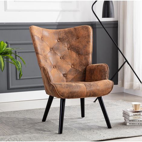 COOLMORE Akzentstuhl mit Armlehnen, Loungesessel aus Stoff in Coffee, 1 Stück (1/2)