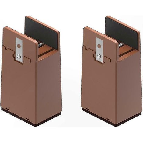 Rehausseur de pied de lit réglable robuste 5/10 cm, convient aux pieds de meubles, rehausseurs de table, 10 cm marron. (1/5)