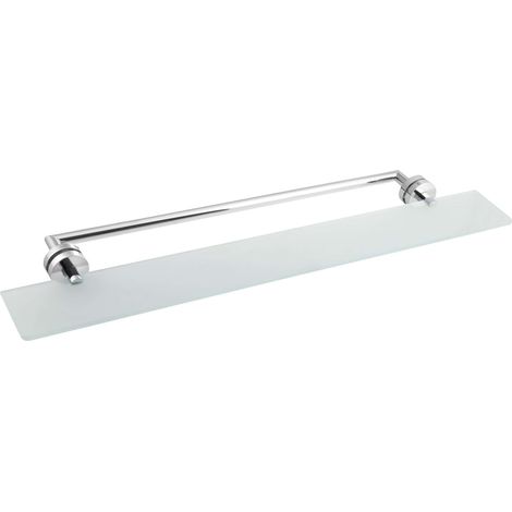 Sapho X-SQUARE - Estante con toallero, longitud 80 cm, cristal esmerilado/cromo XR458 (1/5)