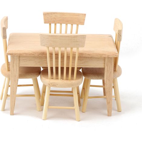 Ensemble de chaise et bureau miniature pour maison de poupée à l'échelle 1:12. (1/5)