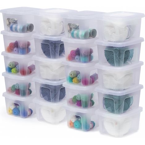 Iris Ohyama, Petite Boite de Rangement Multi-Usages, 2L, Lot de 20, Transparent, MCB-2