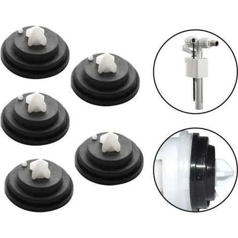 Lot de 5 diaphragmes compatibles avec vannes à flotteur, accessoires de remplacement en caoutchouc pour systèmes de plomberie et réservoirs d'eau (1/5)