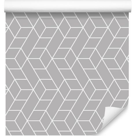 Carta da parati con motivi geometrici e cubi per soggiorno e camera da letto, 50x1000 cm. (1/5)