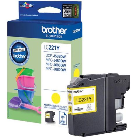 Brother LC-221Y cartouche d'encre 1 pièce(s) Original Jaune