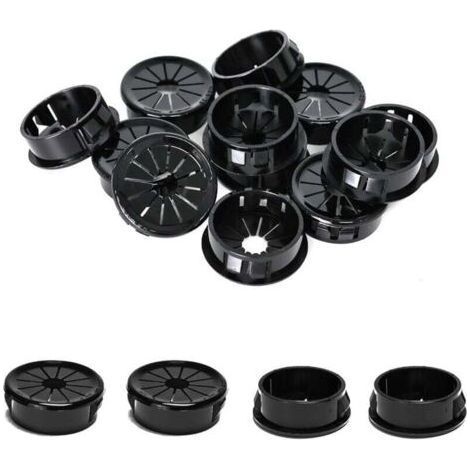 25 passe-câbles, clips de 28 mm de diamètre, passe-câbles ronds en nylon pour câbles de bureau, noirs (1/5)