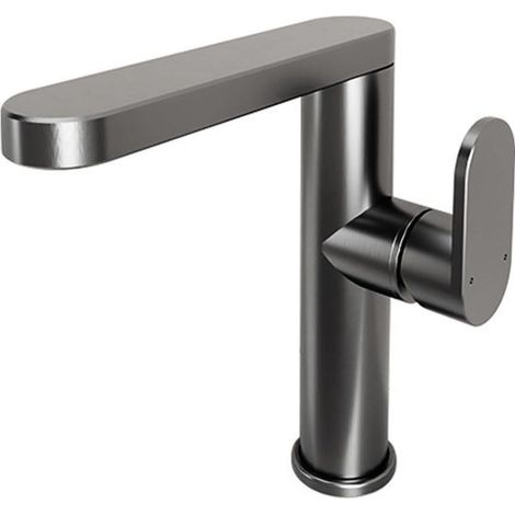 Mitigeur pour vasque - aluminium - gris - eau chaude/froide (1/5)