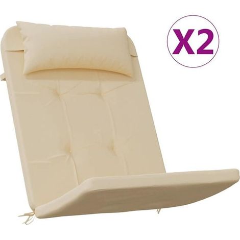Coussins pour fauteuil Adirondack, ensemble de deux pièces, tissu Oxford beige. (1/5)