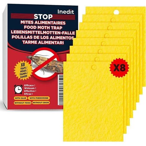 10 trappole antitarme per alimenti - Trappola adesiva potente per cucina e dispensa - Trappola ai feromoni efficace e non tossica (1/5)