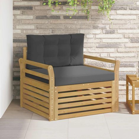 vidaXL Sofá de exterior Poliéster Blanco (1/5)