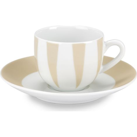 Fade set caffè Geometric Tortora porcellana decorata 6 persone