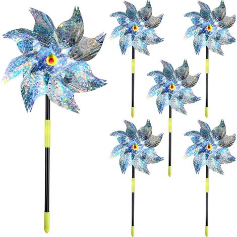 MINKUROW 6PCS Girandole Scaccia Uccelli, Girandola Frutteto, Scaccia Uccelli Mulino a Vento Riflettente, Scaccia Uccelli Frutteto, Mulino a Vento Riflettente, Scaccia Uccelli Repellente Uccelli Riflet (1/5)