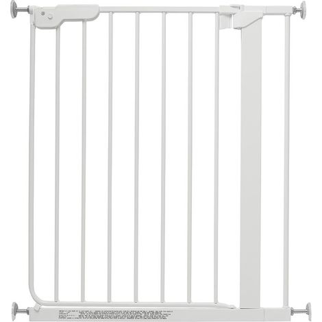 Safetots Super Narrow Baby Gate, 66.5cm - 74cm, White, Child Safety Barrier, Pressure Fit Stair Gate