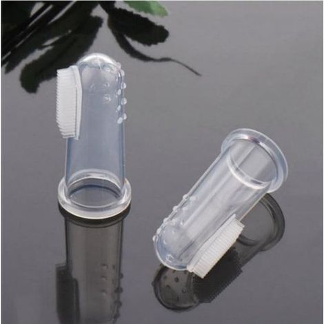 Brosse à dents à doigts - Pour chien, chat et bébé - Hygiène dentaire - Doigtier de nettoyage (1/5)