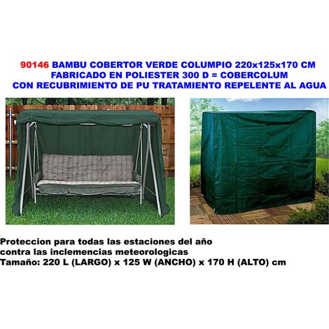 BAMBU COBERTOR VERDE COLUMPIO 220x125x170 CM POLIESTER RECUBR.PU