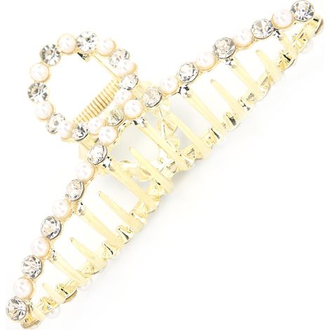 Barrette métal strass et perles - Pince à cheveux décorative antidérapante (1/5)