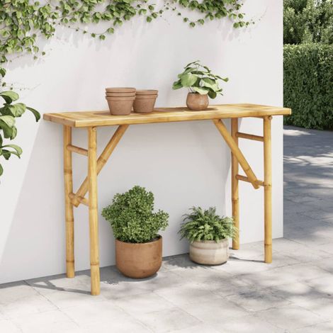 Mesa consola de bambú 115x39x75 cm vidaXL (1/5)