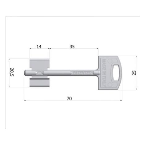 CHIAVE GREZZA SECURMAP14 GAMBO 35MM SECUREMME 10 PZ