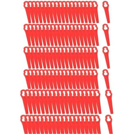 120 Stück Kunststoffmesser Rot für Rasenmäher, 8,3 cm, Kantenschneider, Ersatzmesser aus Kunststoff (1/4)