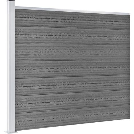 Panneau de clôture de Jardin,design simple WPC 175x146 cm Gris -22919 (1/5)