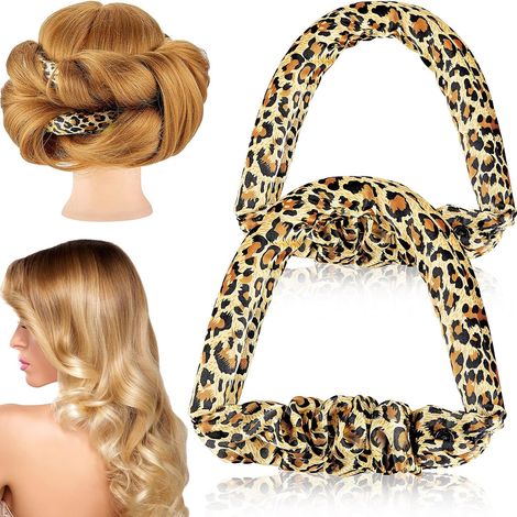 Bigoudis À Ruban Sans Chaleur - Pour Cheveux Longs - Style Boucles Naturelles - Motif Léopard - Lot De 2 (1/5)