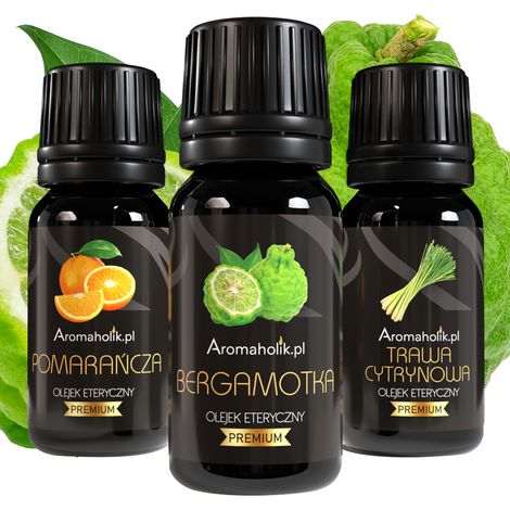 Ätherisches Öl-Set „Zitruskraft“ – Bergamotte, Orange, Zitronengras