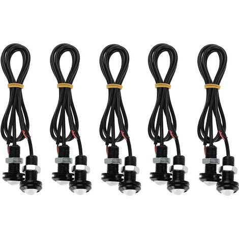 10 Stück 10W 18mm Weiße Adleraugen-Nebelscheinwerfer/Tagfahrlicht-LEDs für Motorräder, Autos, Scheinwerfer, Rückfahrscheinwerfer, Blinker