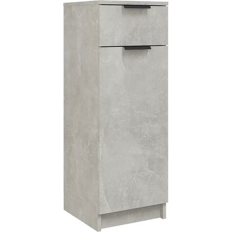 Armario de baño clásico de 32 x 34 x 90 cm gran capacidad de almacenamiento diseño elegante en madera de ingeniería gris hormigón 020047987 (1/5)