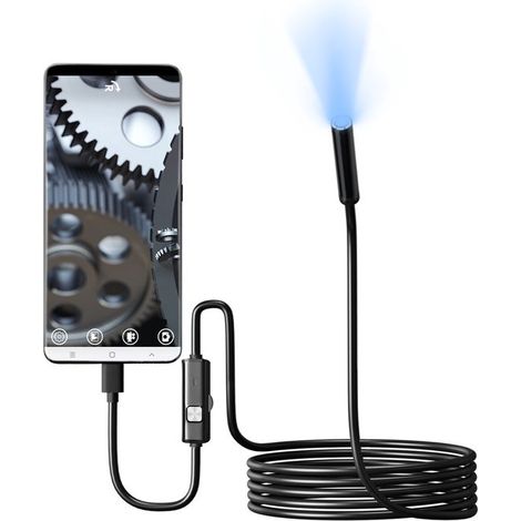 Inspektionskamera, USB Endoskopkamera, wasserdicht, HD (IP67) mit 6 LEDs, Smartphone Endoskop mit Micro USB und USB C Anschluss, Schlauchkamera m (1/5)