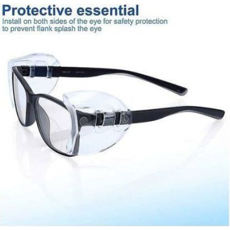 8 Pairs Safety Eye Glasses Side Protection Slip Clear Flexible Slip Shield (1/4)