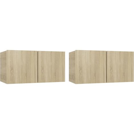 Mobile TV multimediale scaffale per televisione televisione buffet sala da pranzo soggiorno camera da letto pensile 2 pezzi rovere Sonoma 60 x 30 x 30 cm marrone 020029189