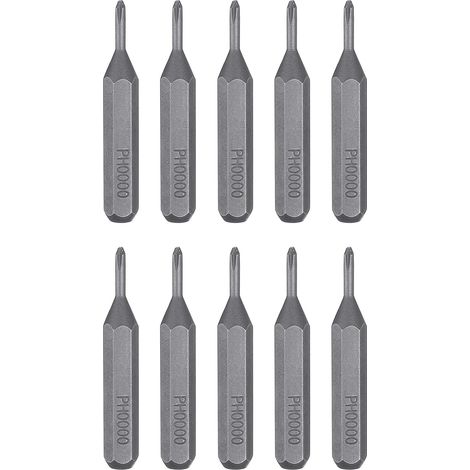 10pcs PH0000 Embout de Tournevis Cruciforme 5/32" Tige Hexagonale 28mm Longueur Acier S2 Magnétique Tête Phillips pour Tournevis Manuels Électriques Réparation de Précision (1/5)