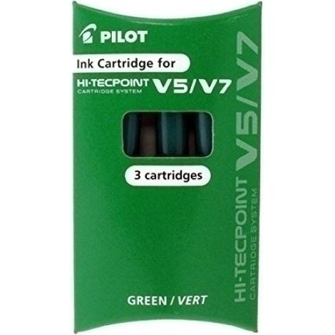 RECAMBIO PILOT V-5 RECARGABLE VERDE B/3 - Pack de 12 unidades