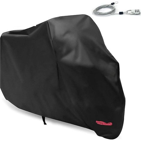 Funda para motocicleta, tejido Oxford 210D, impermeable, resistente al sol y al polvo, color negro. Talla M: 200 x 90 x 100 cm. (1/5)