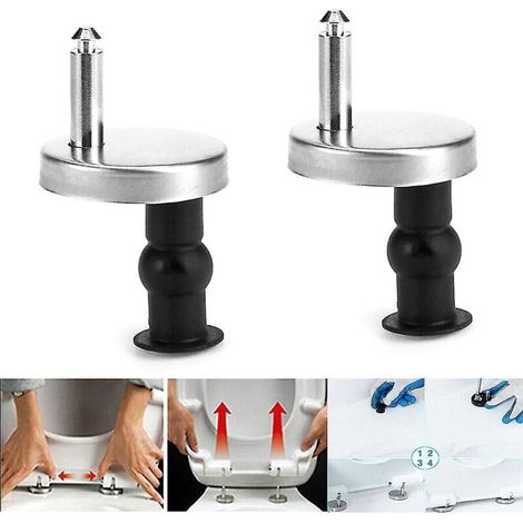 Accessoires à charnière pour siège de toilette fixe Kit à charnière à dégagement rapide Kit de vis de réglage en acier inoxydable à verrouillage de recharge- (1/5)