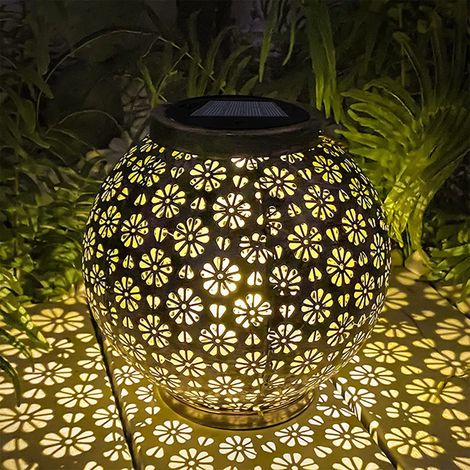 Gartenleuchten, LED-Solarleuchten, wasserdichte, hängende Gartenleuchten aus Metall für den Außenbereich (1/5)