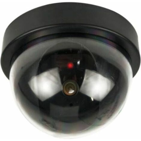 Lot de 4 caméras dômes antivol factices (noires) avec LED clignotantes.