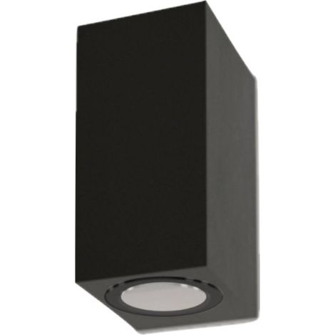 Applique moderno lampadari bartalini ebuk two gu10 led ip54 alluminio vetro biemissione, finitura metallo antracite (1/5)