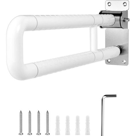 Barre d'appui pour toilettes, pliable, 60 cm, acier inoxydable, capacité de charge 200 kg (1/5)