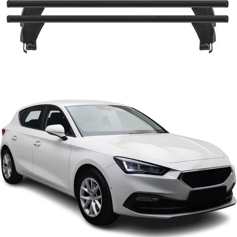 OMAC Dachträger Querträger Alu für Seat Leon IV 2020-2026 – Abschließbar – T-Nut – City-Crash-getestet – Max. 50 kg Schwarz (1/5)