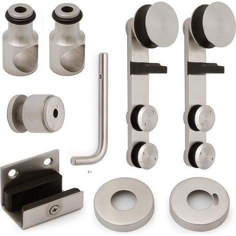 kit cabine inoxidable 1 puerta corredera fenolico valido para 2mt de tubo