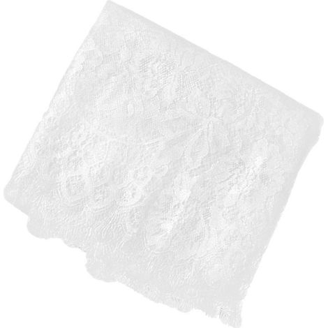 Nappe élégante en dentelle de polyester blanc pour la maison, légère et vendue à l'unité. (1/5)