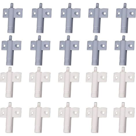 20 Pcs Cuisine Amortisseur de Porte Tampon Amortisseur Tiroir Matériau ABS Recyclable à Haute Résistance Réduisez le Bruit pour le Bureau/Armoires/Tiroirs et Portes (Blanc + Gris)