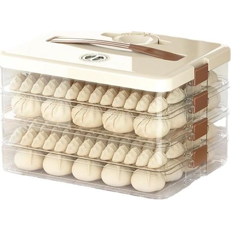 Scatola per ravioli con design a strati, grande capacità, utensili da cucina, contenitore per ravioli in plastica trasparente, pregevole fattura per il fai da te e strumenti (1/5)