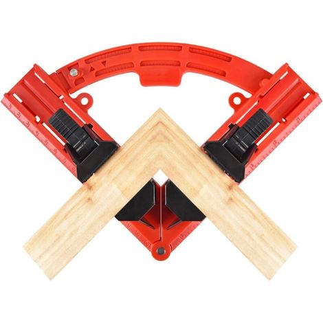 Pince de positionnement multi-angle rouge, pince à angle droit réglable de 17,8 cm x 17,8 cm de 30 ° à 90 °, adaptée à l'assemblage d'étagères et d'armoires, dispositif de fixation robuste (1/4)