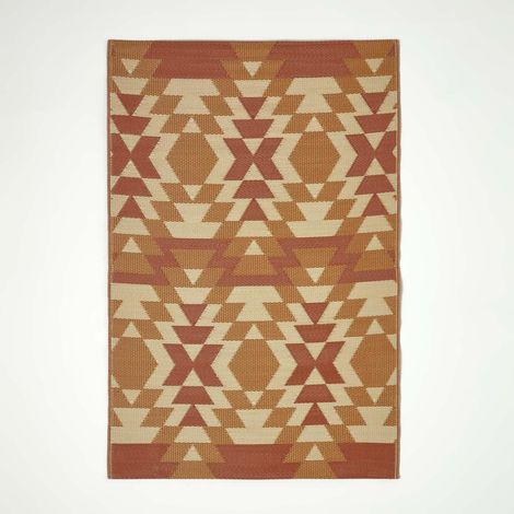 Tapis extérieur terrasse réversible HOMESCAPES Tapis de jardin Anya orange 150x240 cm (1/5)
