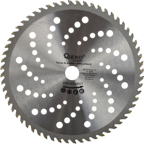Hoja de sierra para madera 205x20x60T(agujeros)(50)