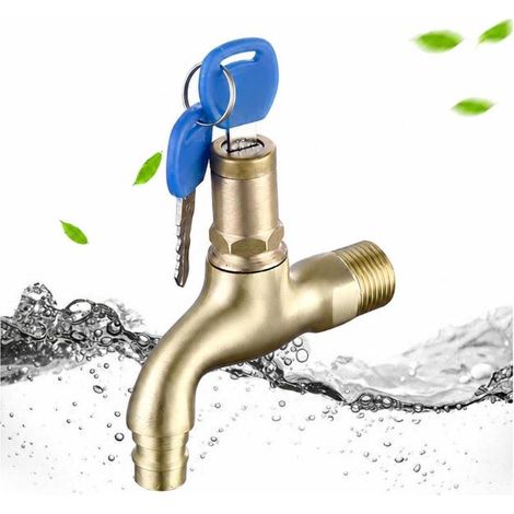 Vente directe en gros par le fabricant de robinets Tsui antivol à 4 points avec verrou à courroie en cuivre, petit robinet avec corps en cuivre électroplaqué et verrou en cuivre. (1/5)