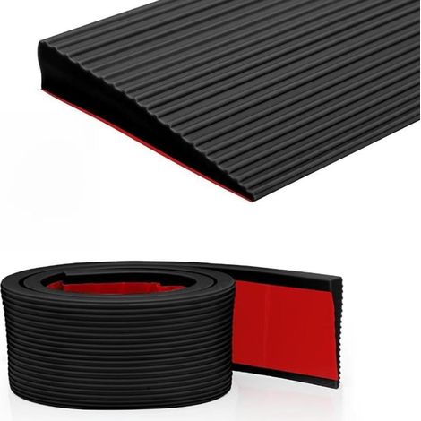 Seuil de Porte, 150 x 8 x3cm Rampe Fauteuil Roulant, PVC Surface Antidérapante pour Fauteuil Roulant, Poussette, déambulateur ou Scooter (1/5)
